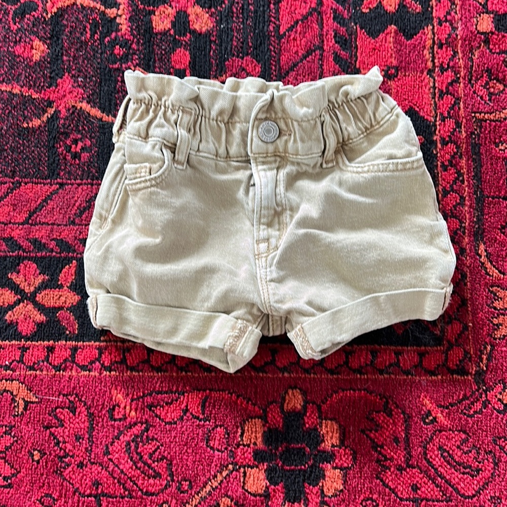GAP 18-24 months tan denim shorts